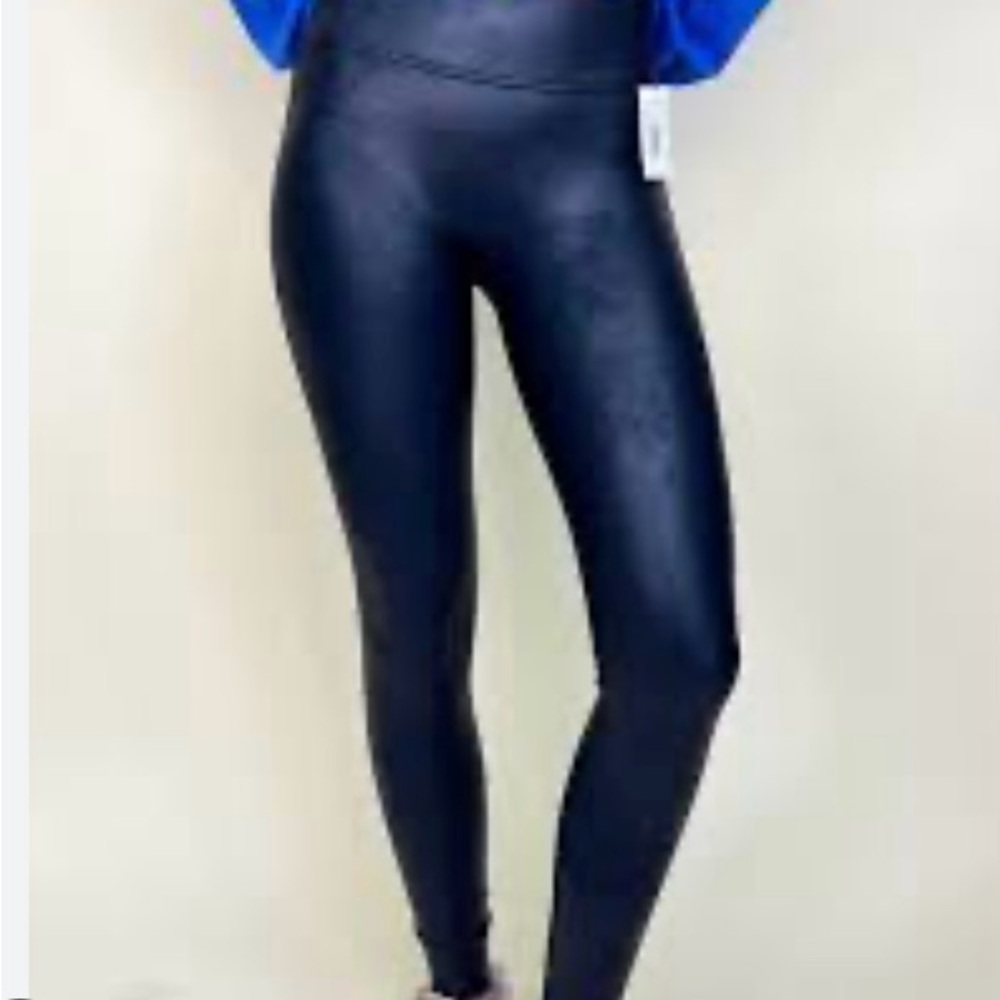 Women's SPANX Faux Leather Leggings Blue